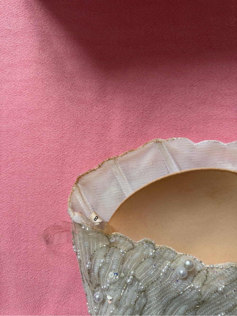 Strapless Sequin Cocktail Dress in Iridescent White - Picture 7 of 8